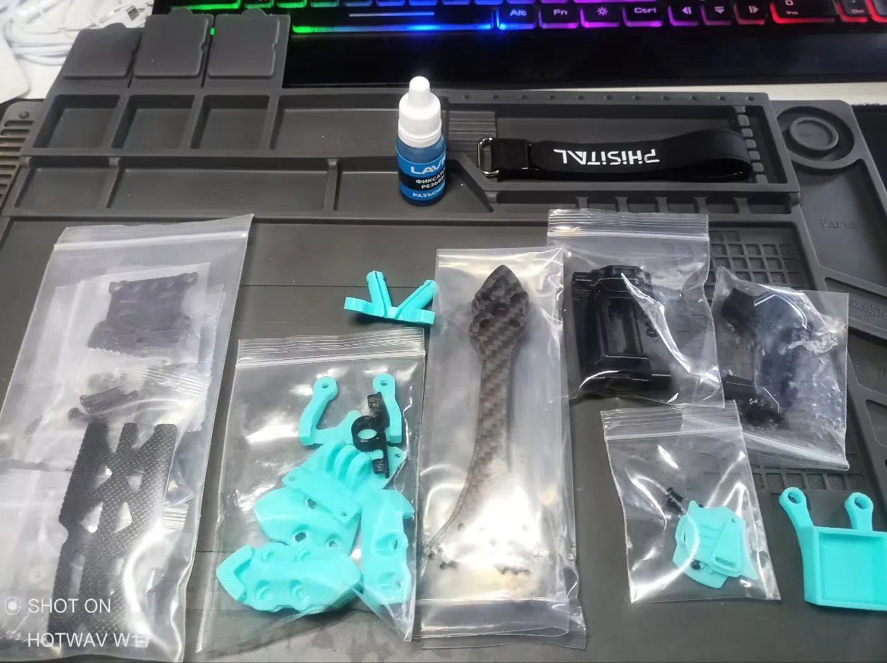 Набор карбоновых деталей метизов стоек, морда дрона, TPU-маунты